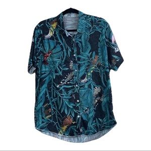 Reverse Hawaiian Shirt Mens medium Reverse Button Front